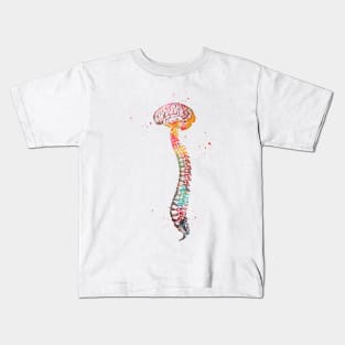 Human Spine with Brain Kids T-Shirt